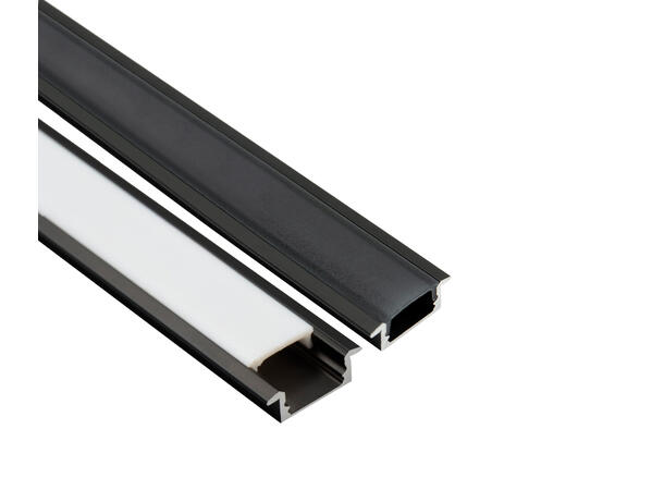 Aluminiumsprofil for innfelling, sort HL-B001 