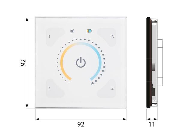 Illustris Panel Front 192GW Dim-to-warm Glass hvit 