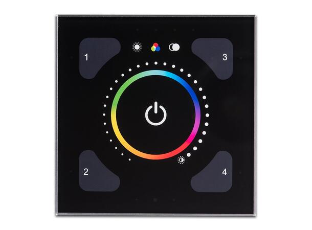 Illustris Panel Front 193GB RGB glass, sort 