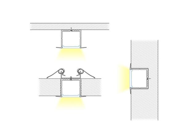 Aluminiumsprofil HL-BAPL017 Alu.profil 2M, innfelt, H= 34,9mm 