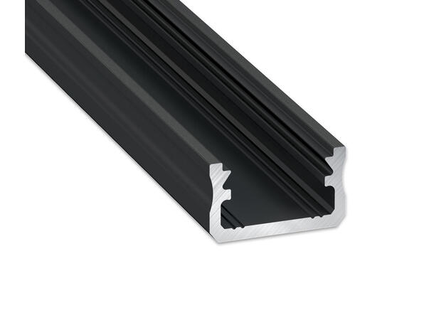 Aluminiumsprofil 2M Sort Opal 16x9,28mm Type A 