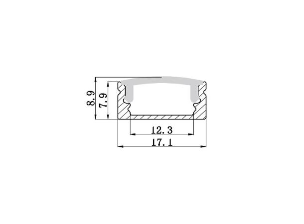 Aluminiumsprofil for utenpål. Mont. sort HL-BAPL002 