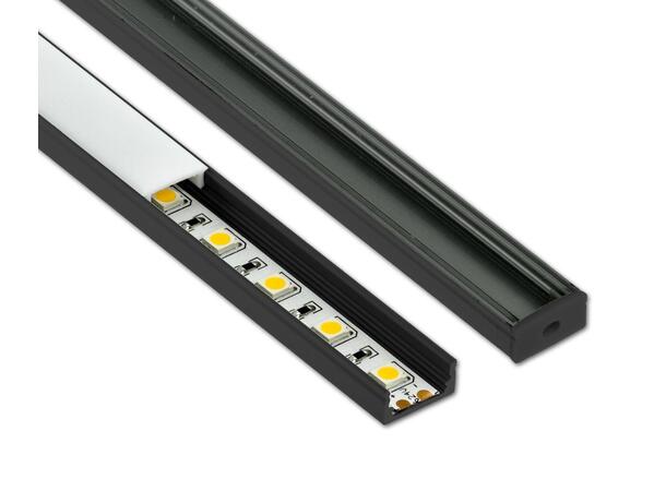 Aluminiumsprofil for utenpål. Mont. sort HL-BAPL002 
