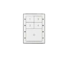 Digidim 134 Dali-2 Trykknapp panel 5 Kn. Dali-2.  4 scener/av, Hvit