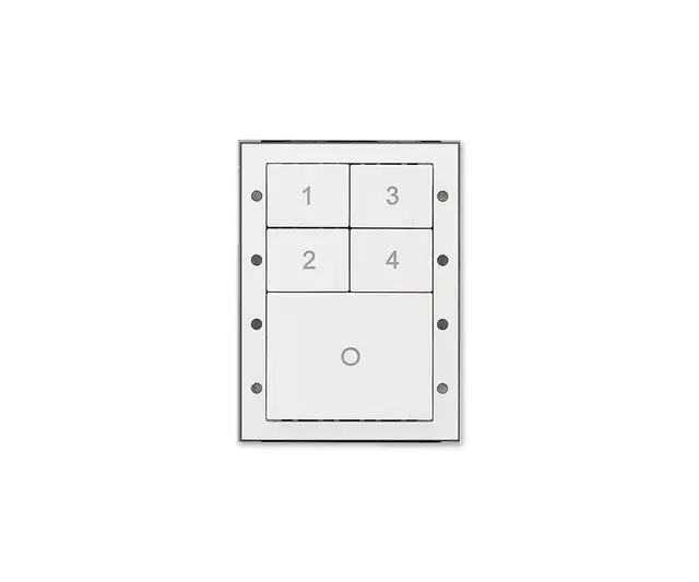 Digidim 134 Dali-2 Trykknapp panel 5 Kn. Dali-2.  4 scener/av, Hvit 