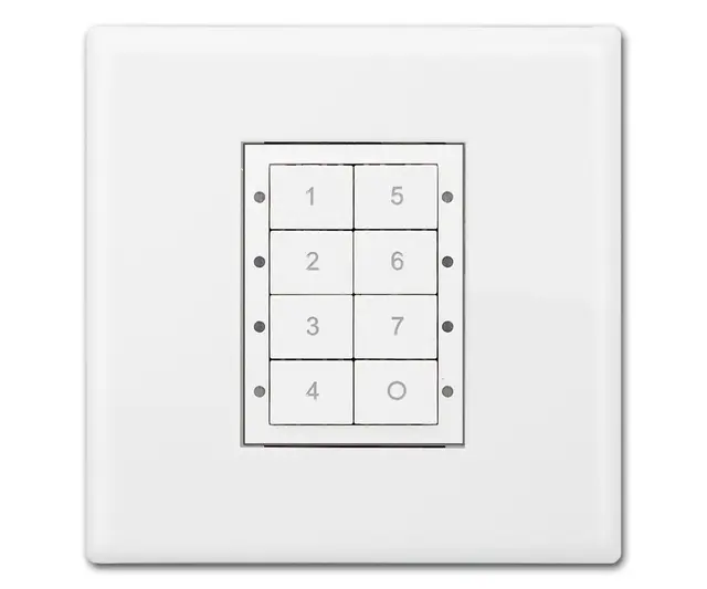 Digidim 136 Dali-2 Trykknapp panel 8kn. Dali-2.  7 scener/av, Hvit 