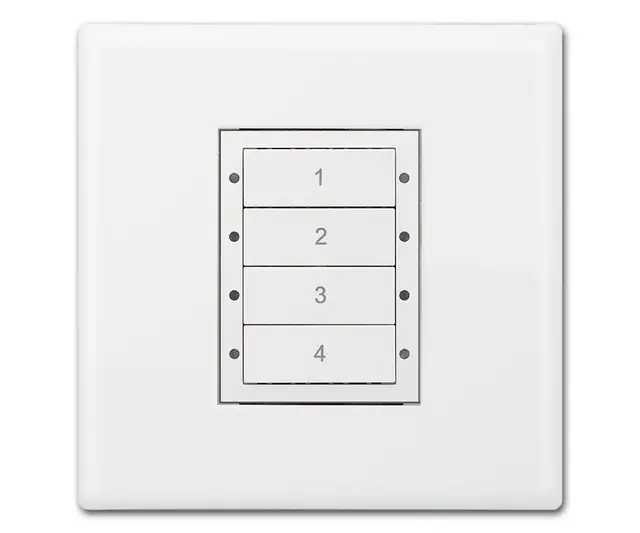 Digidim 137 Dali-2 Trykkknapp panel 4 kn Dali-2.  4 scener, Hvit 