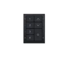Digidim 135 Dali-2 Trykknapp panel, 7kn. Dali-2.  4 scener/av/opp/ned, Sort