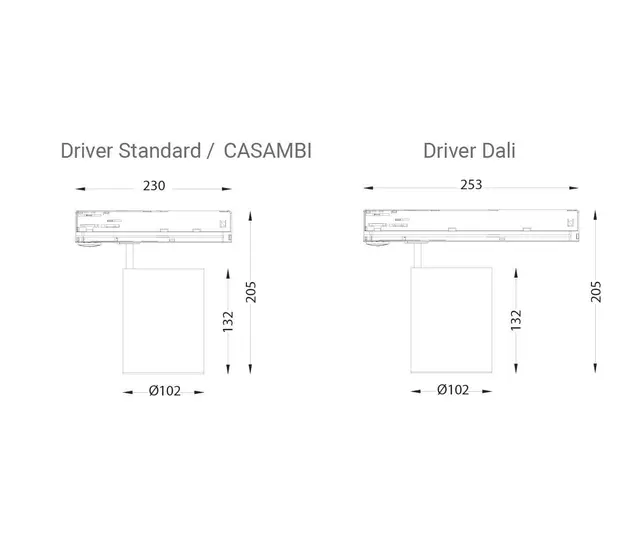 LED spot smart track medium hvit 24W 40° 3000K CRI>90 Standard 