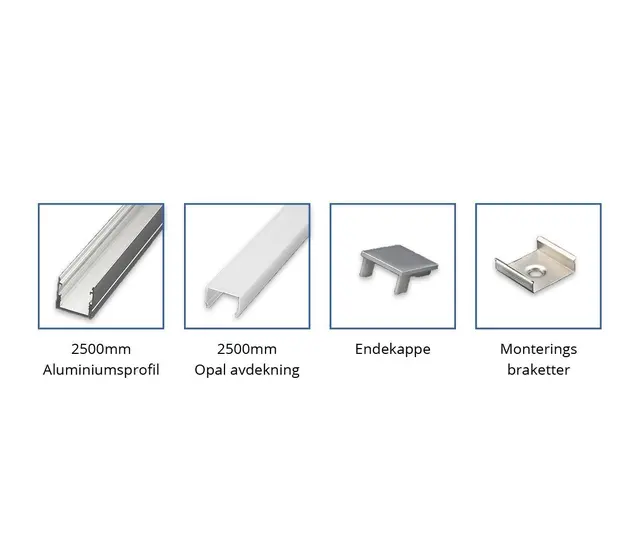 LED stripe 230V Aluminiumsprofil 2,5M Al.profil 2,5M 20x30 