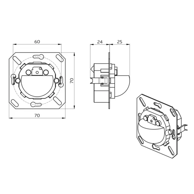 BEG Dali-2 180° Detektor komplett DALI2 sensor for veggboks 