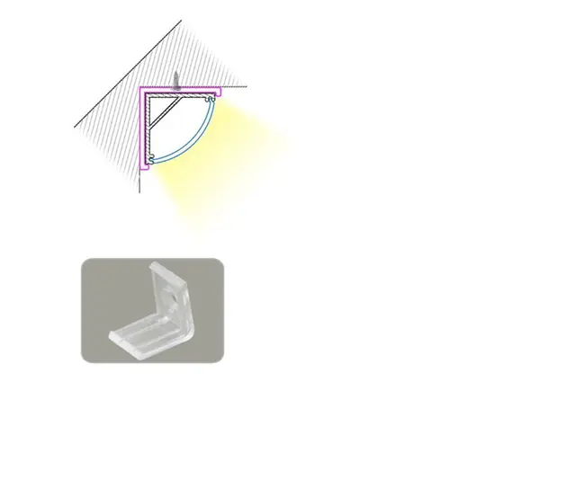 Aluminiumsprofil for Hjørne 2M Opal/Klar HL-BAPL006 