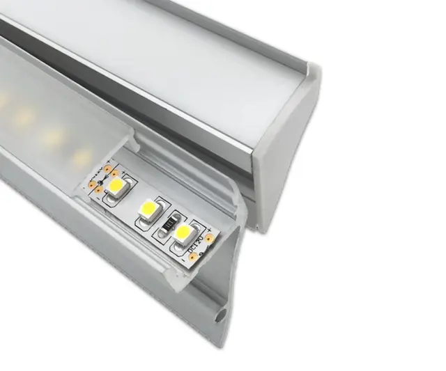 Aluminiumsprofil for utenpål. Mont. Indirekte belysning 