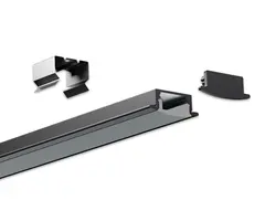 Aluminiumsprofil for innfelling, sort HL-B001