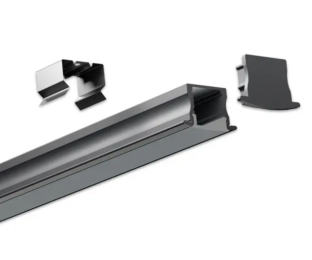 Alumimiumsprofil for innfelling, Sort HL HL-B003B 