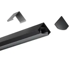 Aluminiumsprofil hjørne, sort HL-B007D 2M Sort Opal/Sort Avdekking  HL-B007D
