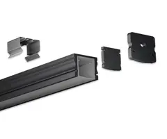 Aluminiumsprofil utenpål. Mont. SORT HL-B1715WW