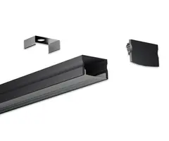 Aluminiumsprofil utenpål. Mont. SORT HL-B2416