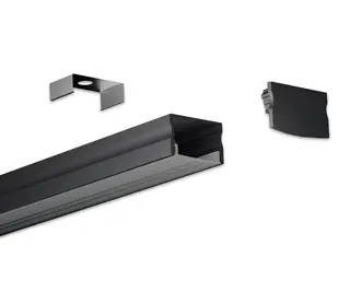 Aluminiumsprofil utenpål. Mont. SORT HL-B2416