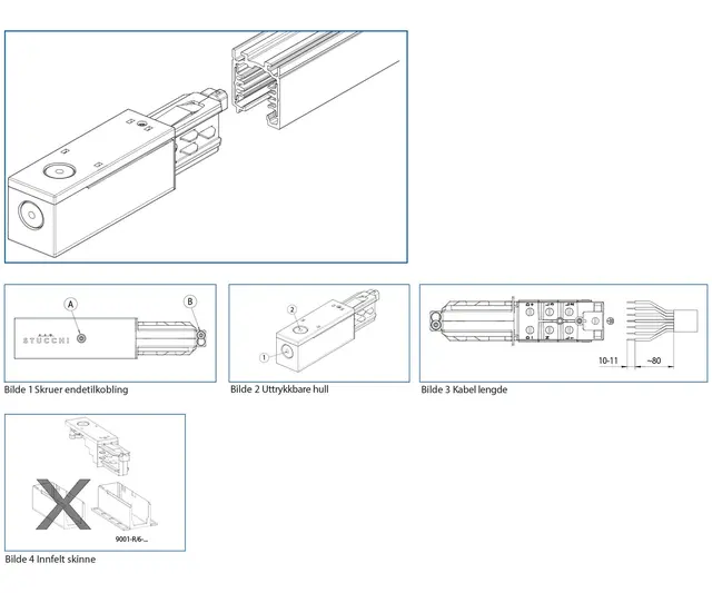 Onetrack Endetilkobling høyre, Sort 