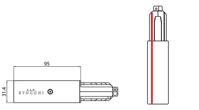 Onetrack Endetilkobling venstre, Sort 