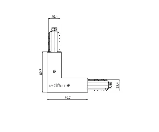 Onetrack L tilkobling ekstern, Sort 