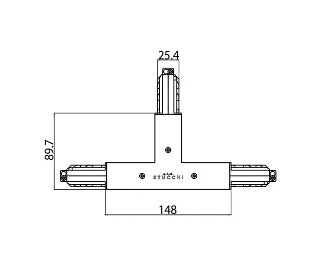 Onetrack T tilkobling ekstern - venstre Sort 