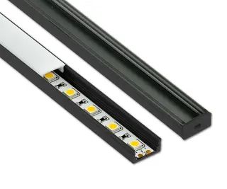 Aluminiumsprofil for utenpål. Mont. sort HL-BAPL002