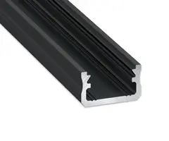 Aluminiumsprofil 2M Sort Opal 16x9,28mm Type A