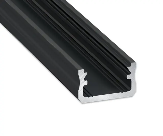 Aluminiumsprofil 2M Sort Opal 16x9,28mm Type A 