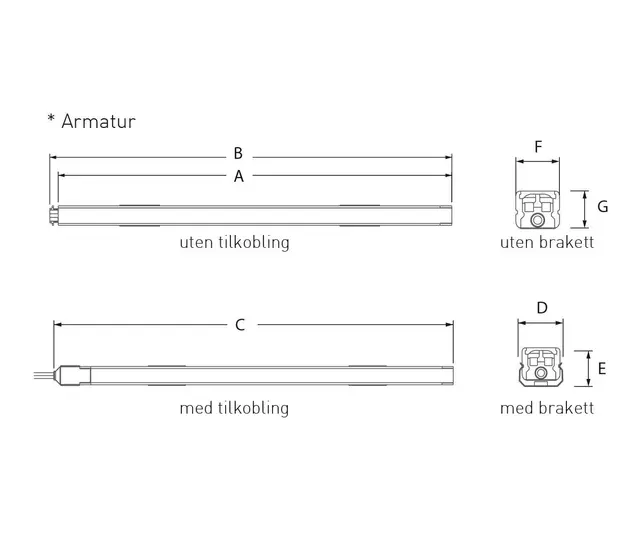 Diva 3 LED list Minimalistisk LED armatur for Interiør 