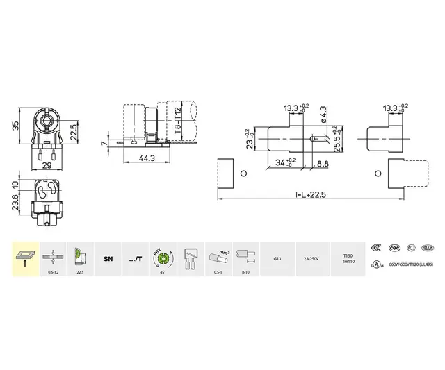 Lysrørholder 249/TCR-SN 