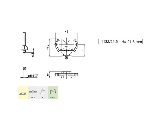 26.726.U310.50, støtte for kompaktrør TC-L 