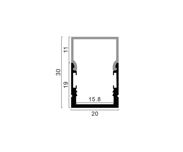 LED stripe 230V Aluminiumsprofil 2,5M Al.profil 2,5M 20x30 