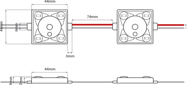 LED Modul 12V 1,44W 150° 7500K 4 LED/Mod 