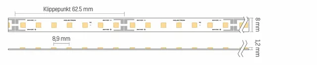 Ledstripe 24V 5M 4000K Ulik effekt/meter 