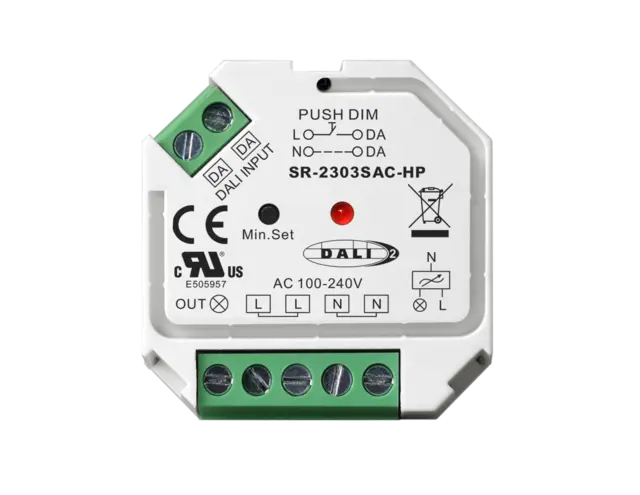 Dali-2 Dimmer faseavsnitt innbyggning 230V 200W 