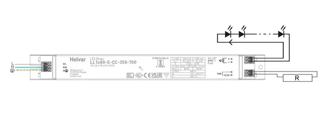LED Driver LL1x80-E-CC-350-700 