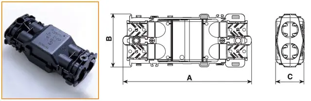 Paguro koblingsbox IP68 6,5-12mm 4x2,5mm2 plint 