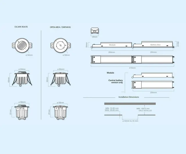 LEDELYS LED INNFELT HVIT DALI MULTI-LINSE NICD (XYLUX LR4) 