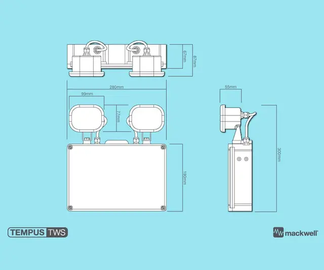 TEMPUS TWINSPOT NØDLYS 1TIME STANDARD TEMPUS TWS 