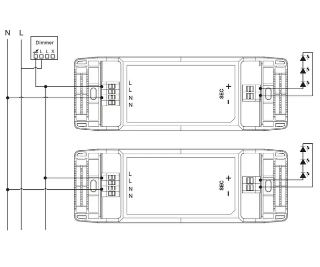 LED Driver24V 25W Faseavsnitt Leading & Trailing edge dimmming 