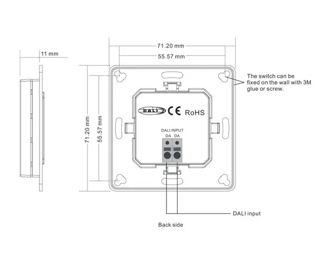 Panel Dali-2 4 knapper. Sort 