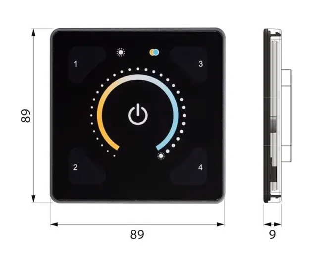 Illustris Panel front Dim-to-Warm Sort eller hvit 