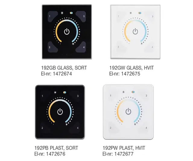 Illustris Panel front Dim-to-Warm Sort eller hvit 