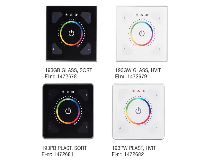 Illustris Panel front full farge kontrol Sort eller hvit 