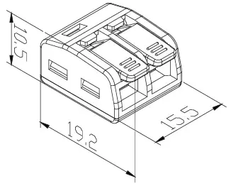 2 veis koblingsklemme 2,5mm2. Pakke 50 stk 
