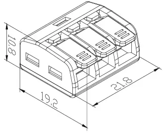 3 veis koblingsklemme 2,5mm2. Pakke 50 stk 