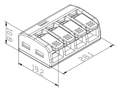4 veis koblingsklemme 2,5mm2 Pakke 50 stk 
