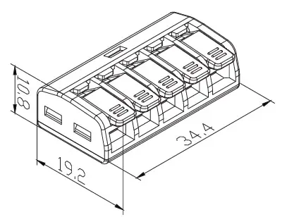 5 veis koblingsklemme 2,5mm2 Pakke 50 stk 